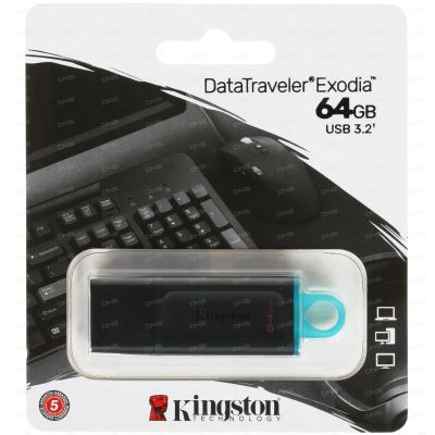 Лот: 20318929. Фото: 1. Флеш-накопитель USB 3.2 64GB Kingston... USB-флеш карты