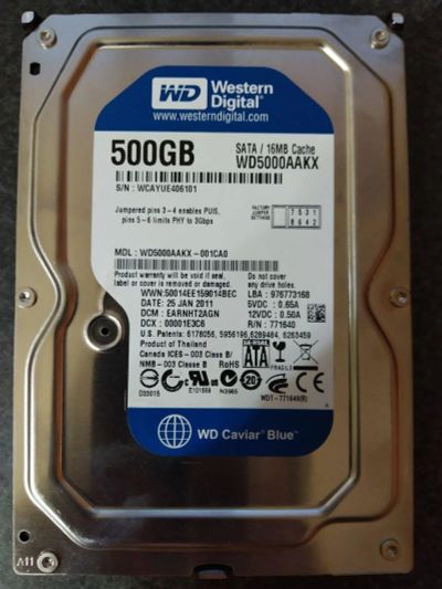 Лот: 14474298. Фото: 1. Жесткий диск WD Caviar Blue 500gb... Жёсткие диски (HDD)