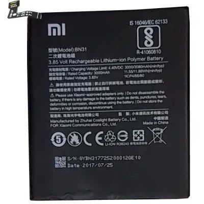 Лот: 16924278. Фото: 1. Аккумулятор для Xiaomi Mi A1 BN31... Аккумуляторы