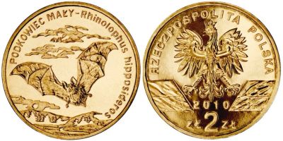 Лот: 2722396. Фото: 1. 2 злотых 2010 год. Летучая мышь. Европа