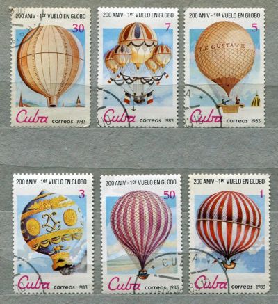 Лот: 7192639. Фото: 1. 1983 Куба Воздушные шары Авиация... Марки