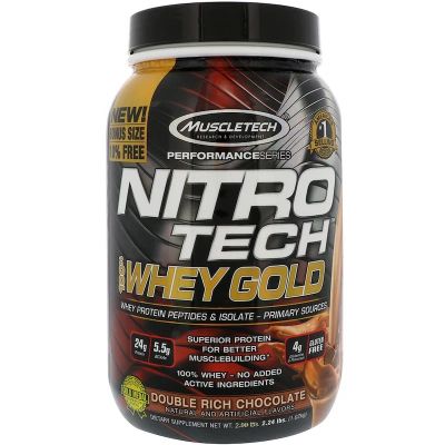 Лот: 11124459. Фото: 1. Nitro Tech 100% Whey Gold, 1.02кг... Спортивное питание, витамины