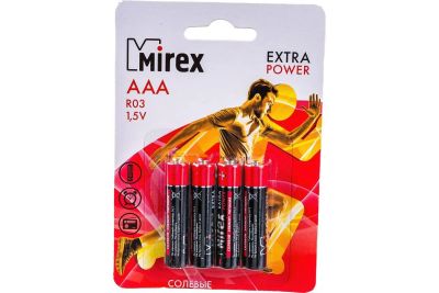 Лот: 22144463. Фото: 1. Элем.пит.MIREX R03 / AAA 1,5V... Батарейки, аккумуляторы, элементы питания