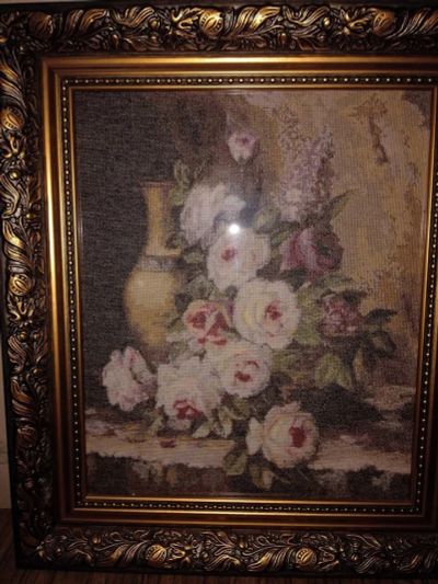 Лот: 11029776. Фото: 1. Вышивка.Мраморные розы. Вышивание