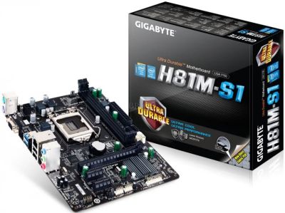 Лот: 7740219. Фото: 1. Gigabyte GA-H81M-S1 Новая Полный... Материнские платы