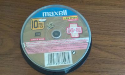 Лот: 11337907. Фото: 1. DVD+RW Maxell - 10 шт. CD, DVD, BluRay