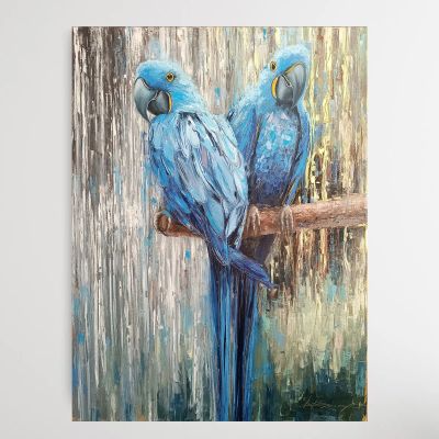 Лот: 20973773. Фото: 1. Картина маслом "Попугаи" 80*60... Произведения