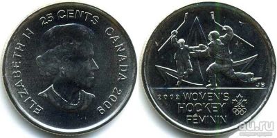 Лот: 13591600. Фото: 1. Монета 25 центов. Канада 2009... Америка
