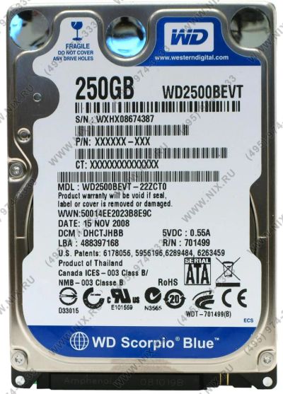 Лот: 7510609. Фото: 1. Жесткий диск для ноутбука Western... Жёсткие диски (HDD)