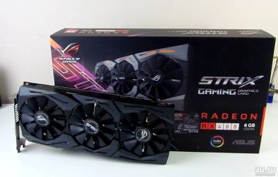 Лот: 17165383. Фото: 1. Видеокарта ASUS RX 480 STRIX 8GB... Видеокарты