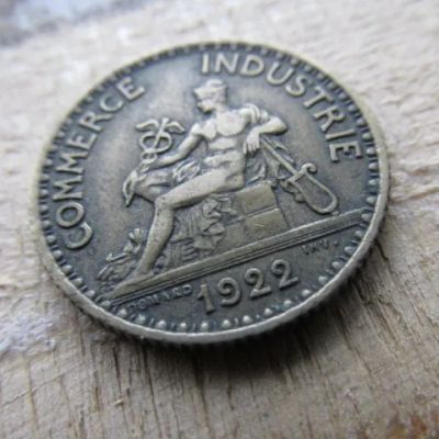 Лот: 24768562. Фото: 1. Монета 1 франк один Франция 1922... Европа