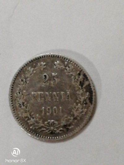 Лот: 15403018. Фото: 1. Монета 25 pennia, 1901 год, серебро... Россия до 1917 года
