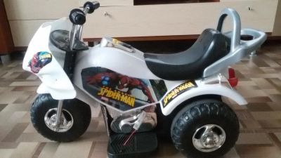 Лот: 10840703. Фото: 1. Мотоцикл детский Spider man неисправен... Машины и техника