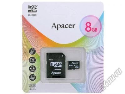 Лот: 5542085. Фото: 1. Карта памяти Microsdhc 8Gb Apacer... Карты памяти