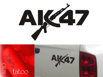 Лот: 3402856. Фото: 1. АВТО-ТАТУ. Наклейка "АК47". Винил... Наклейки автомобильные