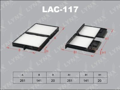 Лот: 13356950. Фото: 1. Lynx LAC-117 Салонный фильтр. Расходные материалы