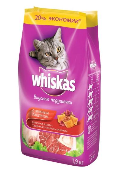 Лот: 5112427. Фото: 1. Корм Whiskas для взрослых кошек... Корма