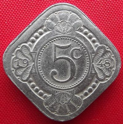 Лот: 8418511. Фото: 1. (№6000) 5 центов 1948 (Кюрасао... Америка