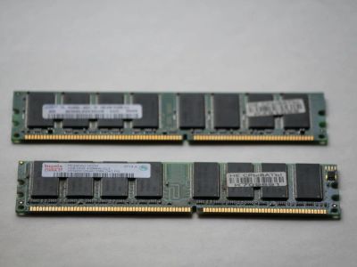 Лот: 4287740. Фото: 1. 2 Гб DDR1 PC3200 (Hynix и Samsung... Оперативная память