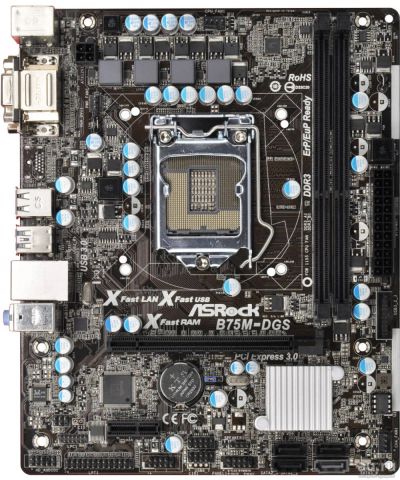 Лот: 14761494. Фото: 1. ASRock B75M-DGS (LGA 1155/ PCI... Материнские платы