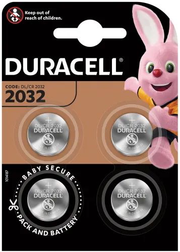 Лот: 24526175. Фото: 1. Батарея Duracell CR2032 4шт. Батарейки, аккумуляторы, элементы питания