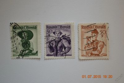 Лот: 5744624. Фото: 1. Марки Австрии 1951г., 1958г. Костюмы... Марки