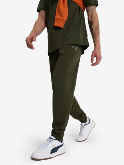 Лот: 23515593. Фото: 1. Брюки флисовые мужские PUMA, Зеленый. Спортивные брюки, штаны