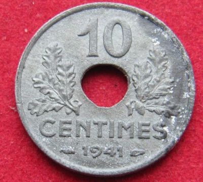Лот: 15511558. Фото: 1. Франция 10 сантимов 1941г. Остальные страны