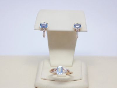 Лот: 14914384. Фото: 1. ЗОЛОТОЙ КОМПЛЕКТ: СЕРЬГИ, КОЛЬЦО... Комплекты изделий