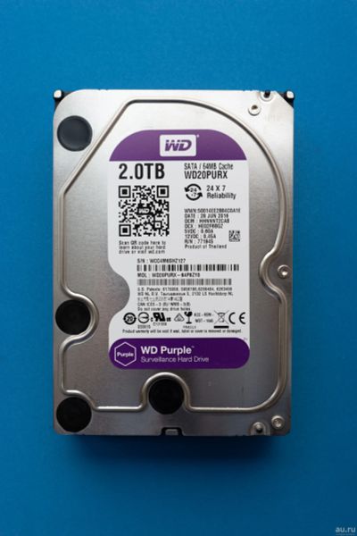 Лот: 13274216. Фото: 1. Жесткий диск HDD WD purple 2TB... Жёсткие диски (HDD)