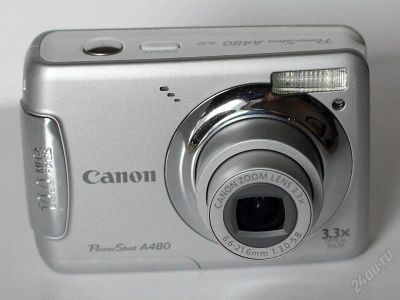 Лот: 2559826. Фото: 1. Canon A480 серебристый, совсем... Цифровые компактные