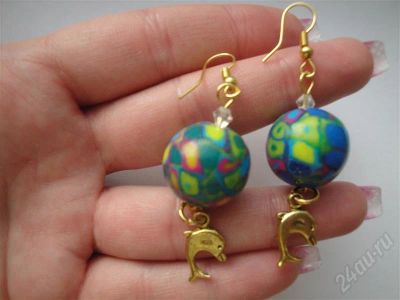 Лот: 565725. Фото: 1. Изделия из полимерной глины серьги... Серьги, каффы