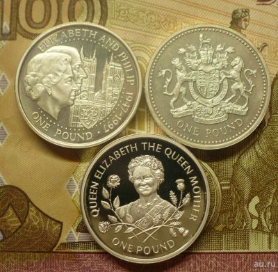 Лот: 18177587. Фото: 1. английские серебряные фунты. Великобритания и острова