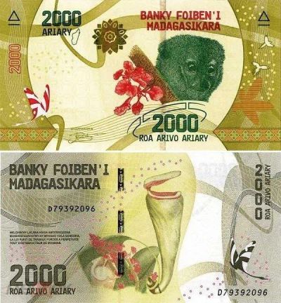 Лот: 25120074. Фото: 1. Мадагаскар 2000 ариари 2017 года... Африка