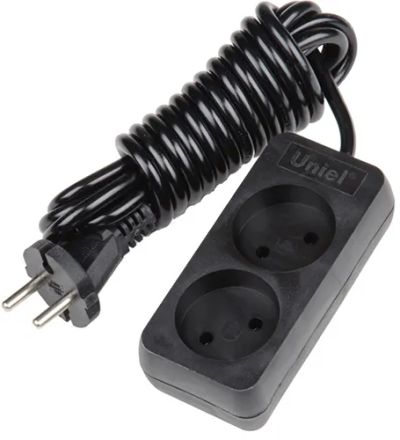 Лот: 24553005. Фото: 1. Удлинитель Uniel S-CD2-3 Black. Удлинители, тройники, сетевые фильтры
