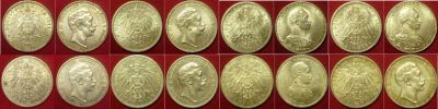 Лот: 11769137. Фото: 1. 8 серебряных монет Германии 3... Германия и Австрия