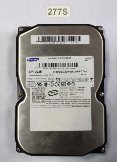 Лот: 19211266. Фото: 1. Жесткий диск IDE Samsung SP1203N... Жёсткие диски (HDD)