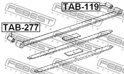 Лот: 18592320. Фото: 1. Сайлентблок задней рессоры TAB-277... Ходовая, подвеска, рулевое управление