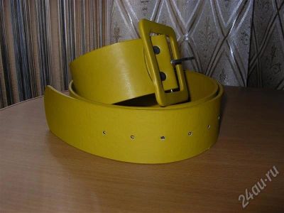 Лот: 320465. Фото: 1. Ремень желтый. Ремни, пояса