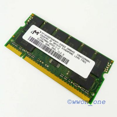 Лот: 3233320. Фото: 1. Micron DDR SO-DIMM 512Mb PC-2700... Оперативная память