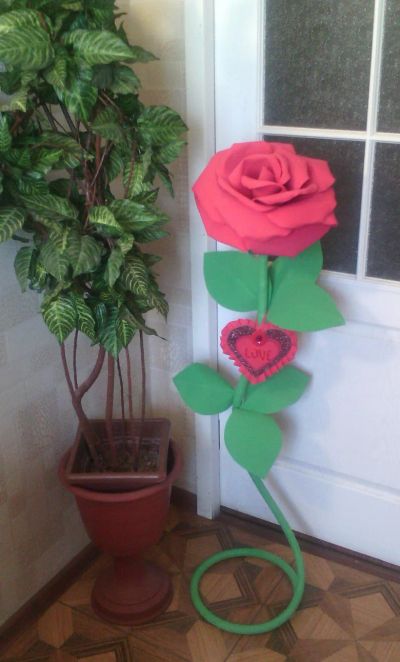 Лот: 12951414. Фото: 1. роза высотой 1метр 30см для Любимой... Цветы из ткани