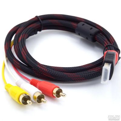 Лот: 16338346. Фото: 1. Кабель HDMI на 3RCA. Шлейфы, кабели, переходники