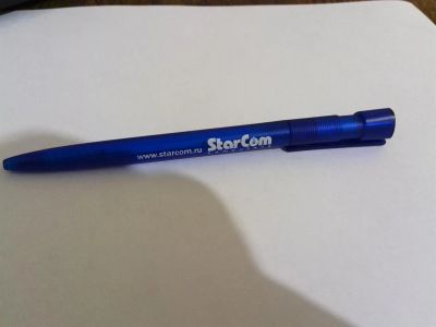Лот: 3013263. Фото: 1. Ручка фирменная! "StarCom" синяя. Ручки, карандаши, маркеры