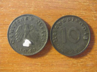 Лот: 10732062. Фото: 1. Германия 3 Рейх. 10 рейхспфеннигов... Германия и Австрия