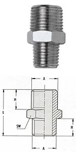 Лот: 7318446. Фото: 1. GAV Переходник М3/8 x М1/2. Пневмоинструмент