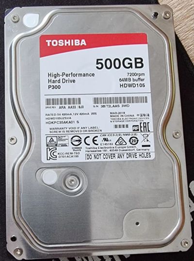 Лот: 19958304. Фото: 1. Жесткий диск Toshiba 500Gb. Жёсткие диски (HDD)