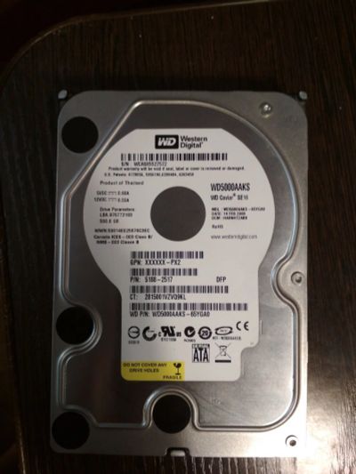 Лот: 13320134. Фото: 1. Винчестер WD5000AAKS (500 Гбайт... Жёсткие диски (HDD)