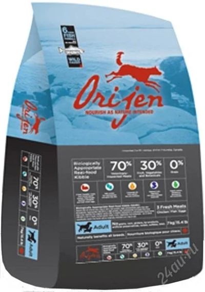 Лот: 914680. Фото: 1. orijen 6 fish for dogs (ориджен... Корма