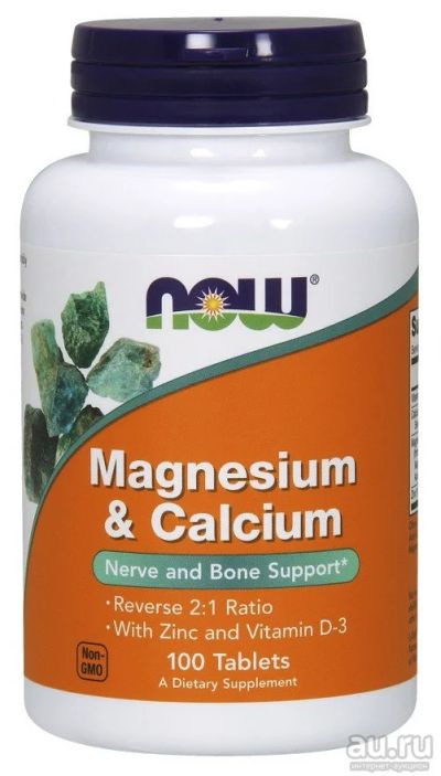 Лот: 10170475. Фото: 1. Calcium & Magnesium 100 таб. NOW... Спортивное питание, витамины