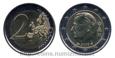 Лот: 4892735. Фото: 1. 2 евро 2009 года Бельгия Король... Европа